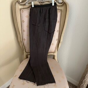 JAGA Gray Linen Cropped Straight Leg Pants w/Raw Edge Hem. Size1/Small